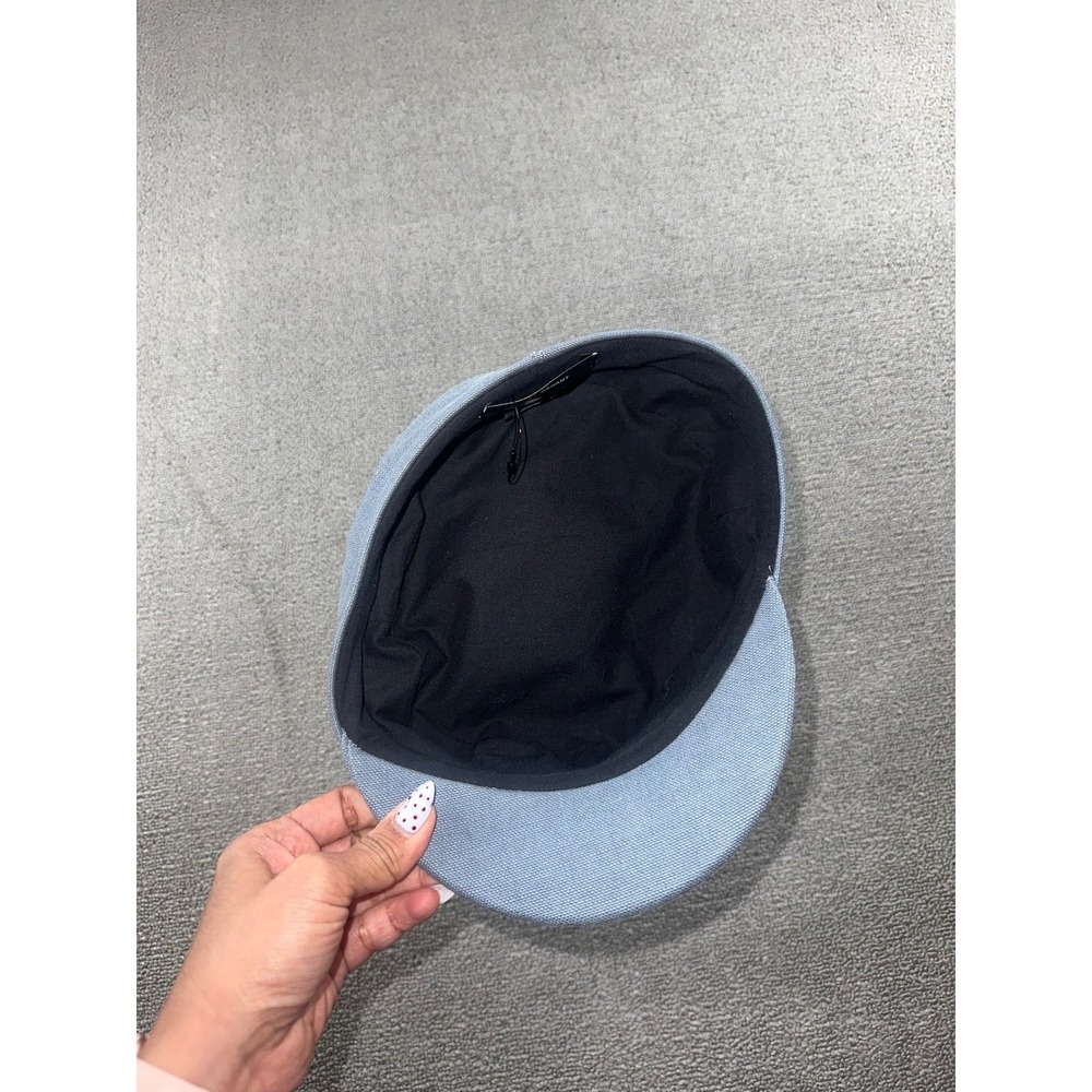 Isabel Marant Newsboy Cap Women 58 Blue Evie Cotton France Made Lined Travel - Picture 7 of 9